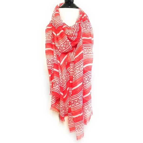 VERA BRADLEY NWT Womens Red White Print Scarf - Picture 1 of 5